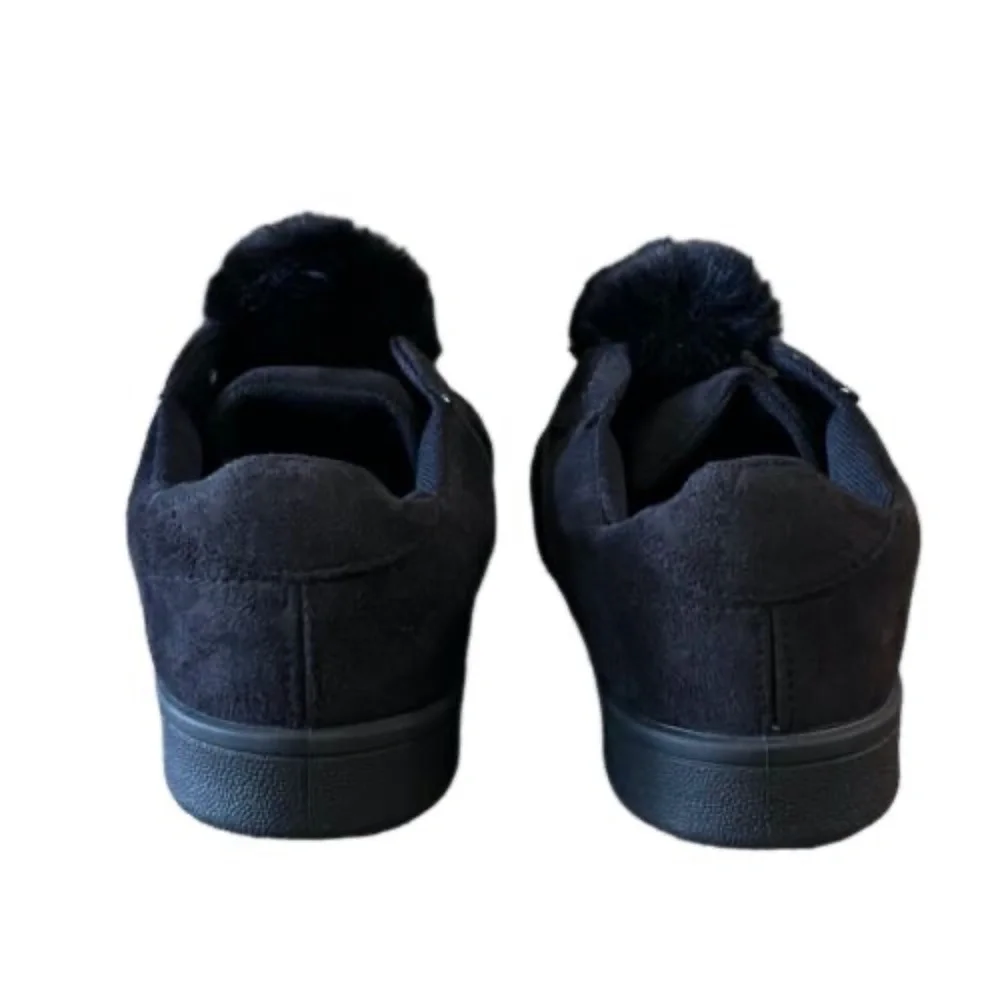 Charles Albert Womens Slip On Shoes Size 8 Black‎ Pom Pom Casual Shoe